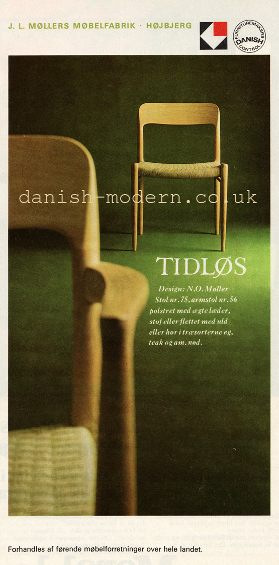 NO M&oslash;ller for JL M&oslash;ller 75 and armchair 56 with woven flax upholstery