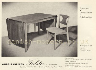 Wahl Iversen for Møbelfabriken Falster: 245 table & chair