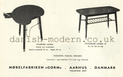 Unspecified designer for Møbelfabriken Gorm: Rygebord, Hyggebord 55