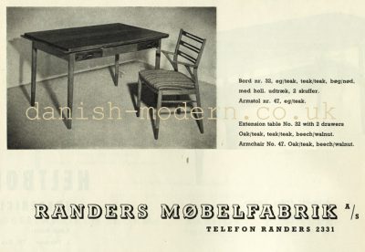 Unspecified designer for Randers Møbelfabrik: 32, 47
